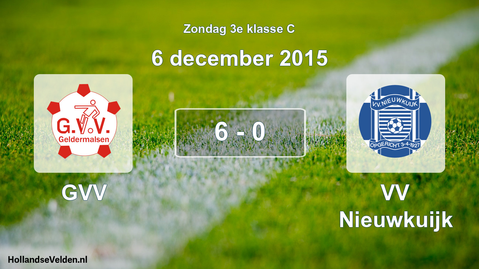 Total number of matches played: GVV - VV Nieuwkuijk 6 - 0 (6 December 2015)