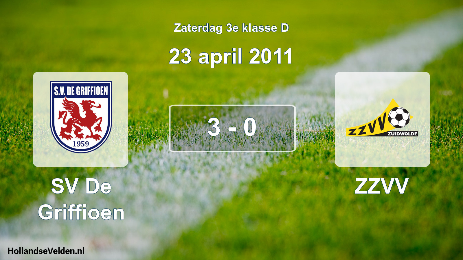 Total number of matches played: SV De Griffioen - ZZVV 3 - 0 (23 April 2011)