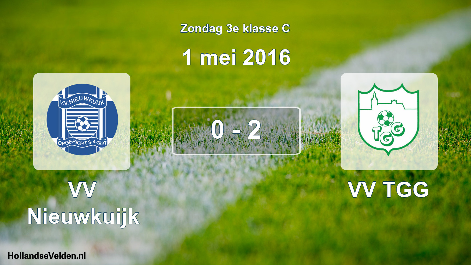 Total number of matches played: VV Nieuwkuijk - VV TGG 0 - 2 (1 May 2016)