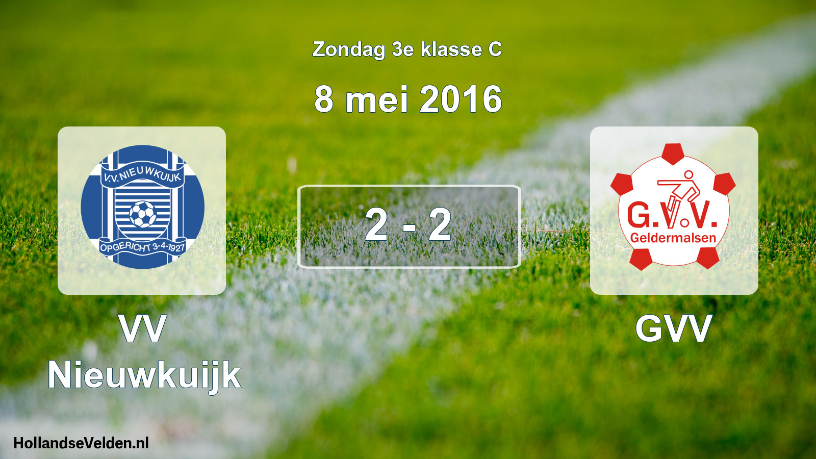 Total number of matches played: VV Nieuwkuijk - GVV 2 - 2 (8 May 2016)