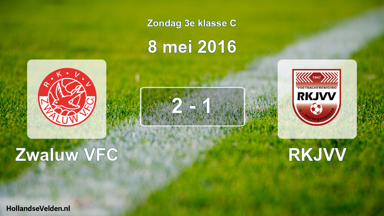 Total number of matches played: Zwaluw VFC - RKJVV 2 - 1 (8 May 2016)