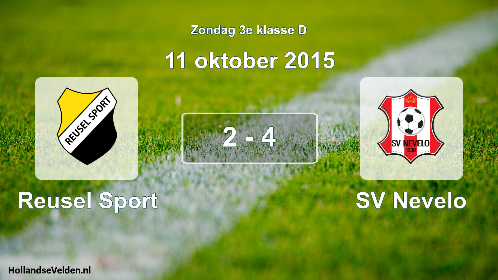 Total number of matches played: Reusel Sport - SV Nevelo 2 - 4 (11 October 2015)