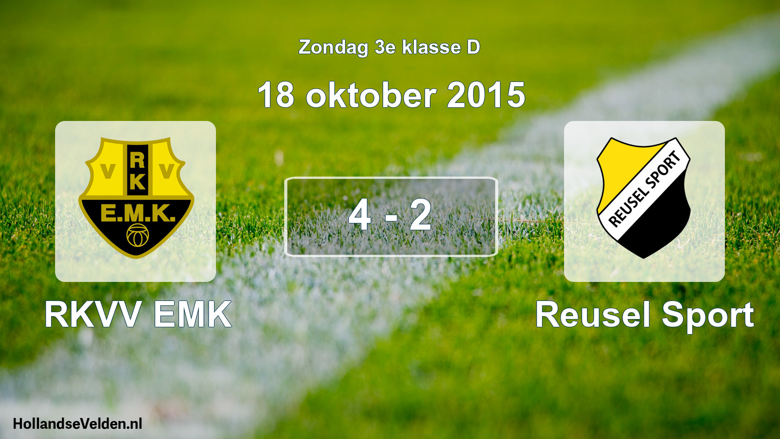 Total number of matches played: RKVV EMK - Reusel Sport 4 - 2 (18 October 2015)