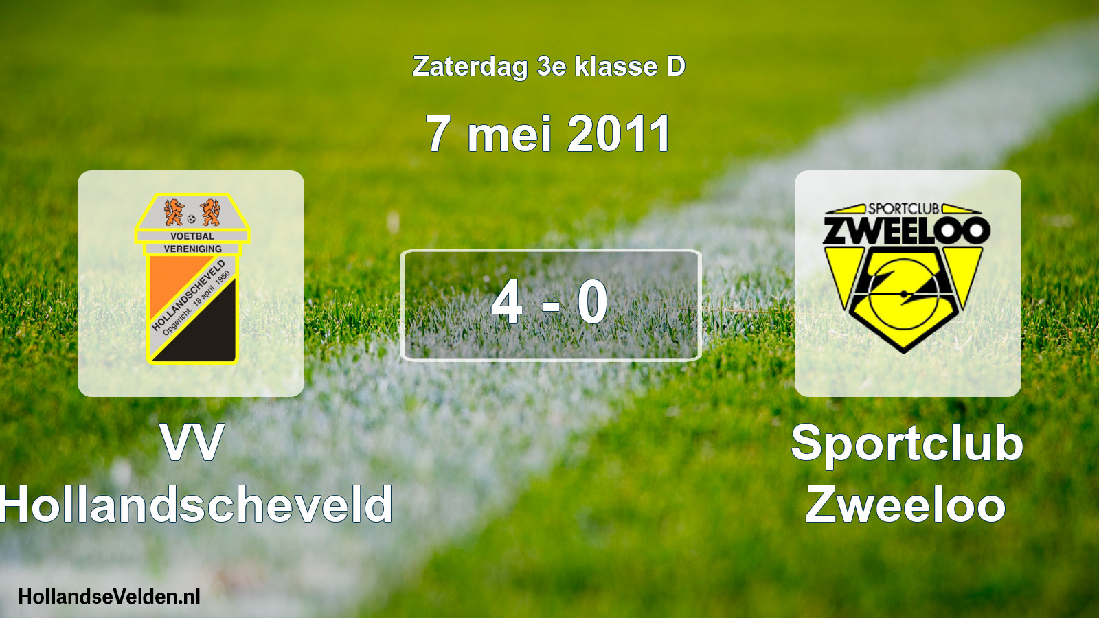 Total number of matches played: VV Hollandscheveld - Sportclub Zweeloo 4 - 0 (7 May 2011)