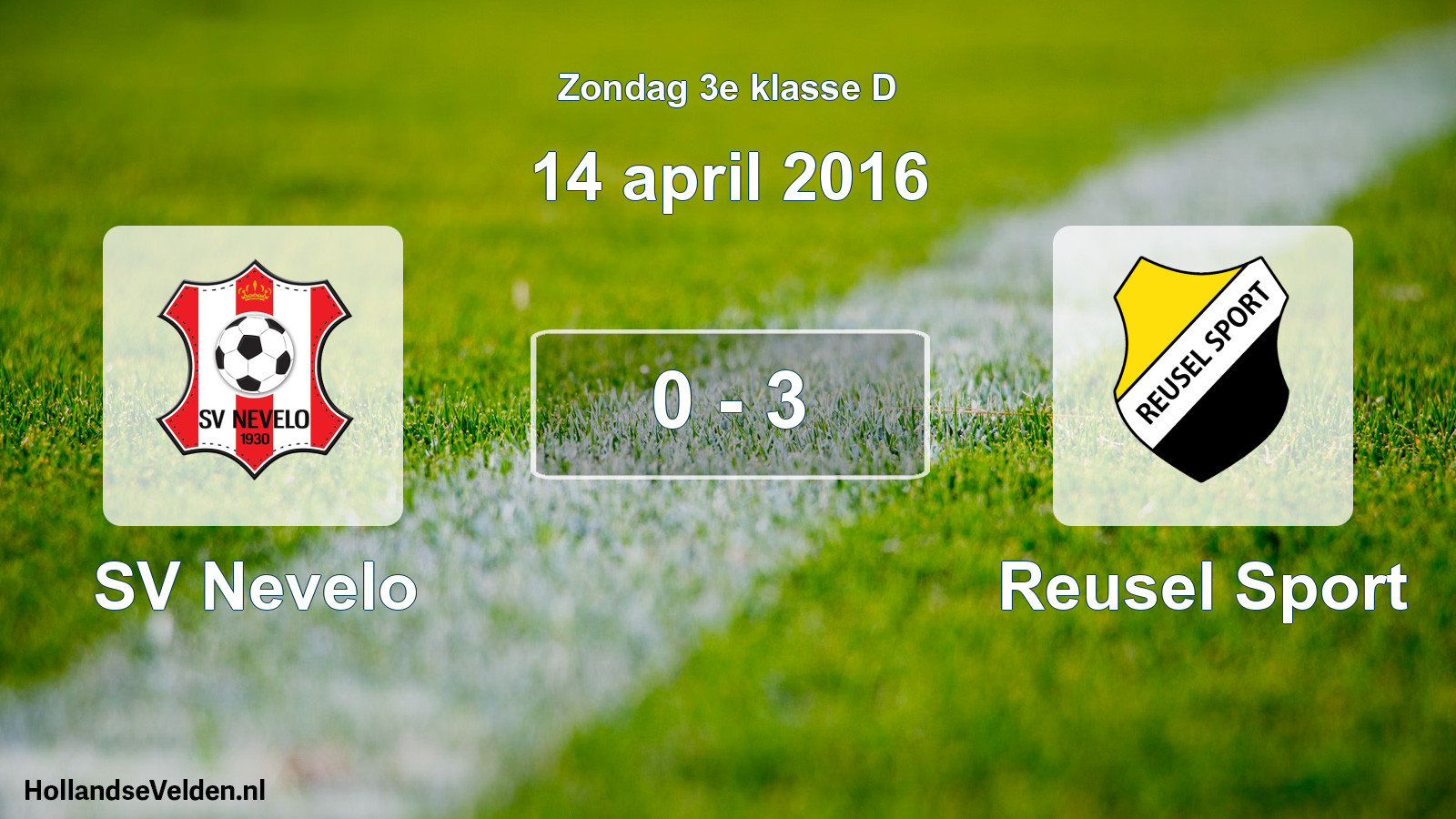 Total number of matches played: SV Nevelo - Reusel Sport 0 - 3 (14 April 2016)