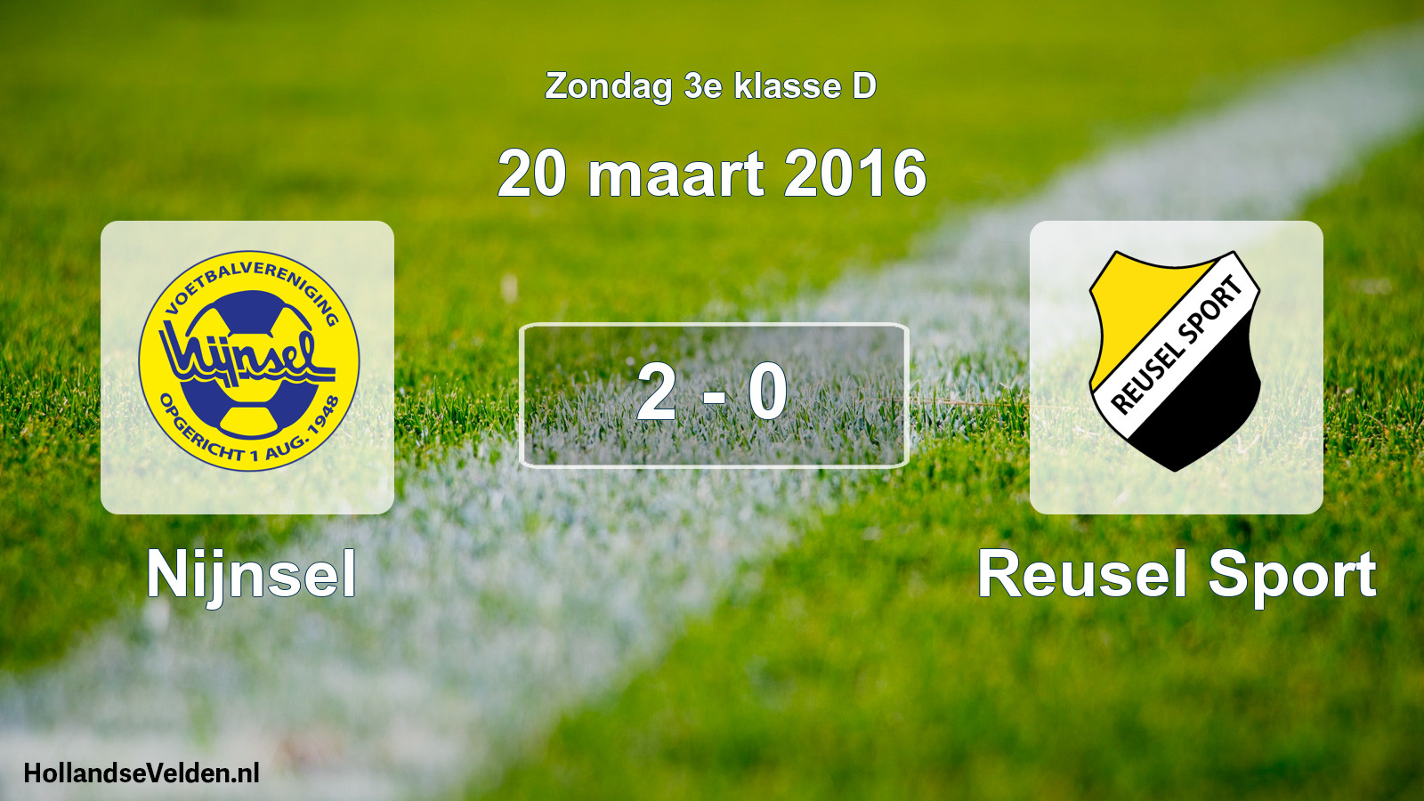 Total number of matches played: Nijnsel - Reusel Sport 2 - 0 (20 March 2016)