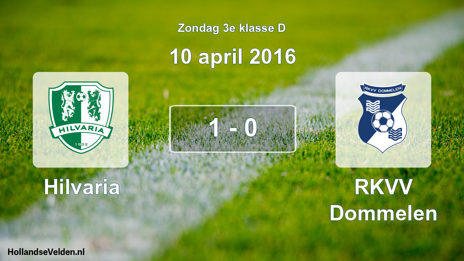 Total number of matches played: Hilvaria - RKVV Dommelen 1 - 0 (10 April 2016)