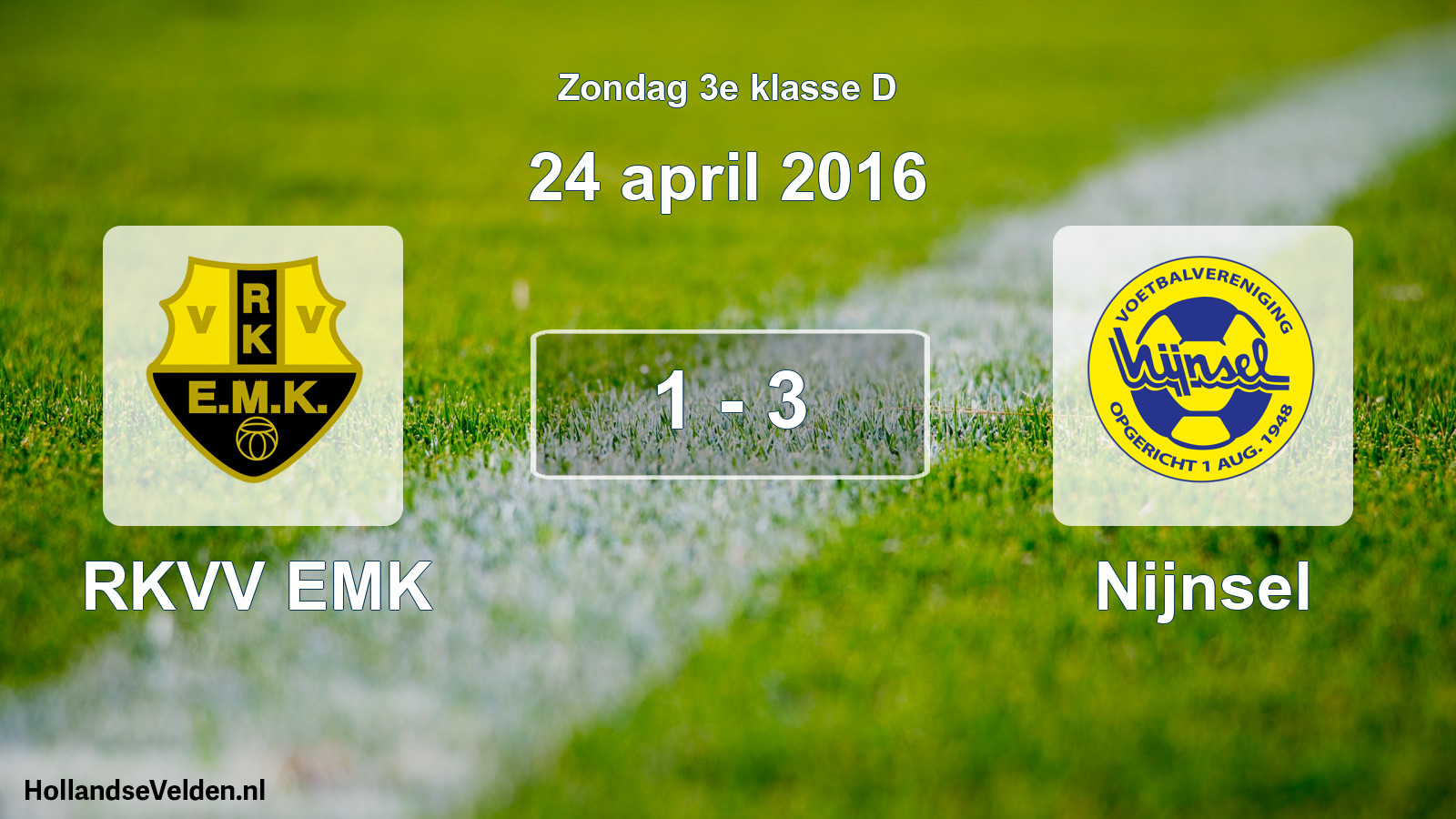 Total number of matches played: RKVV EMK - Nijnsel 1 - 3 (24 April 2016)
