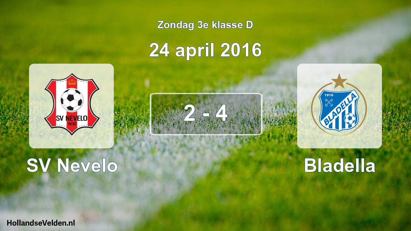Total number of matches played: SV Nevelo - Bladella 2 - 4 (24 April 2016)