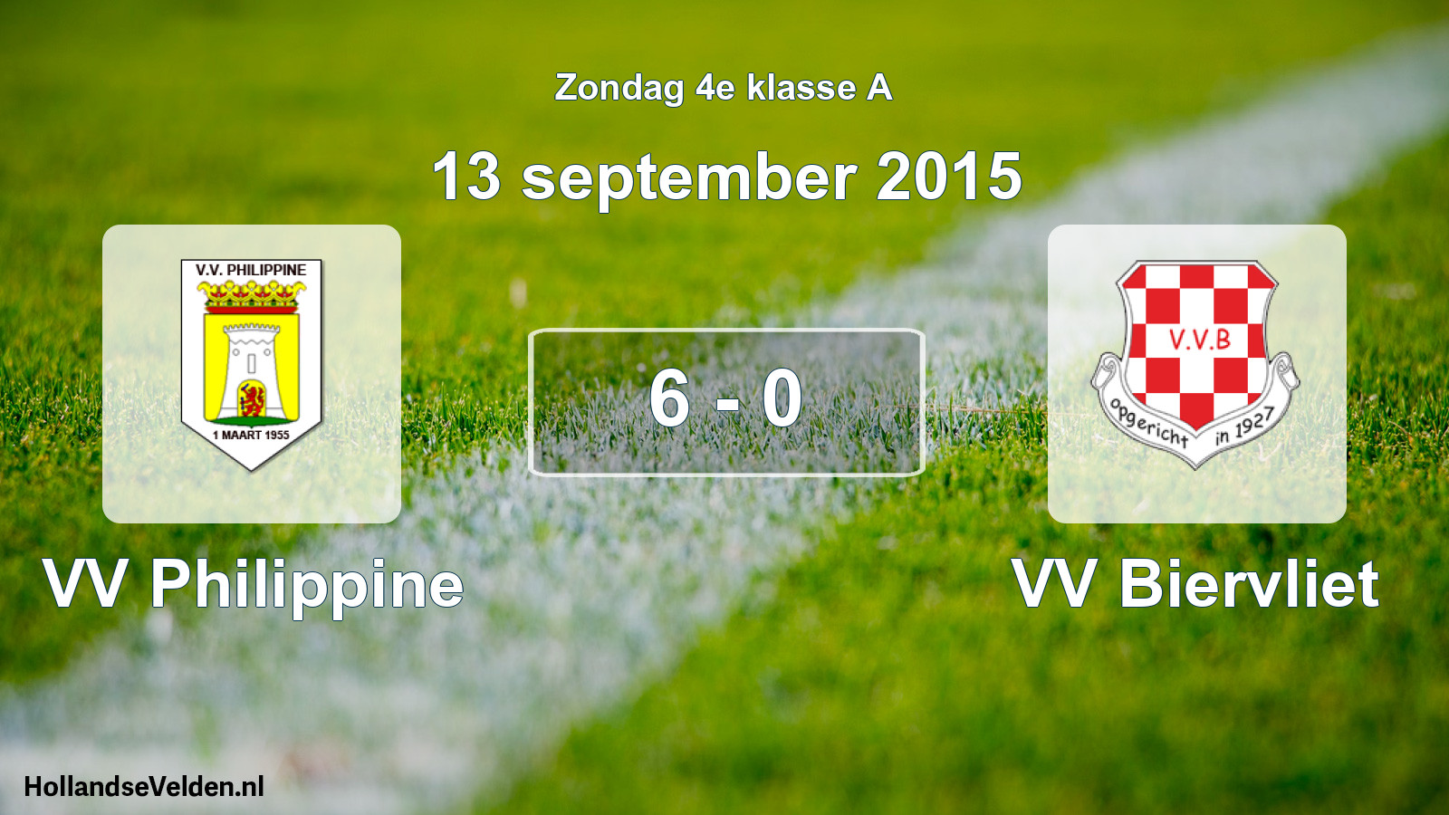Total number of matches played: VV Philippine - VV Biervliet 6 - 0 (13 September 2015)