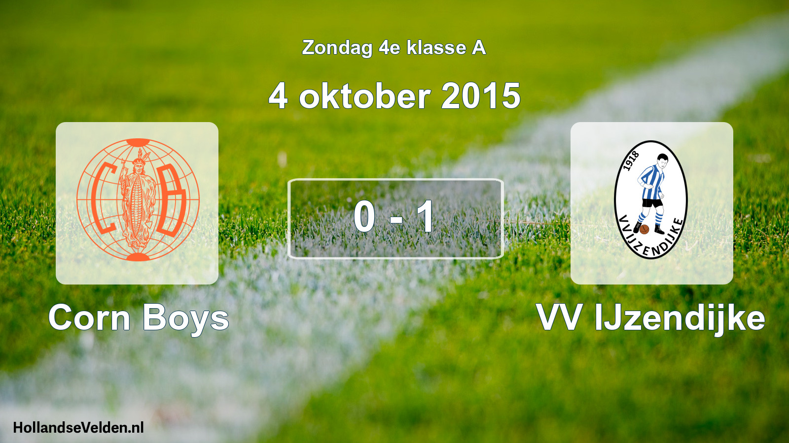 Total number of matches played: Corn Boys - VV IJzendijke 0 - 1 (4 October 2015)