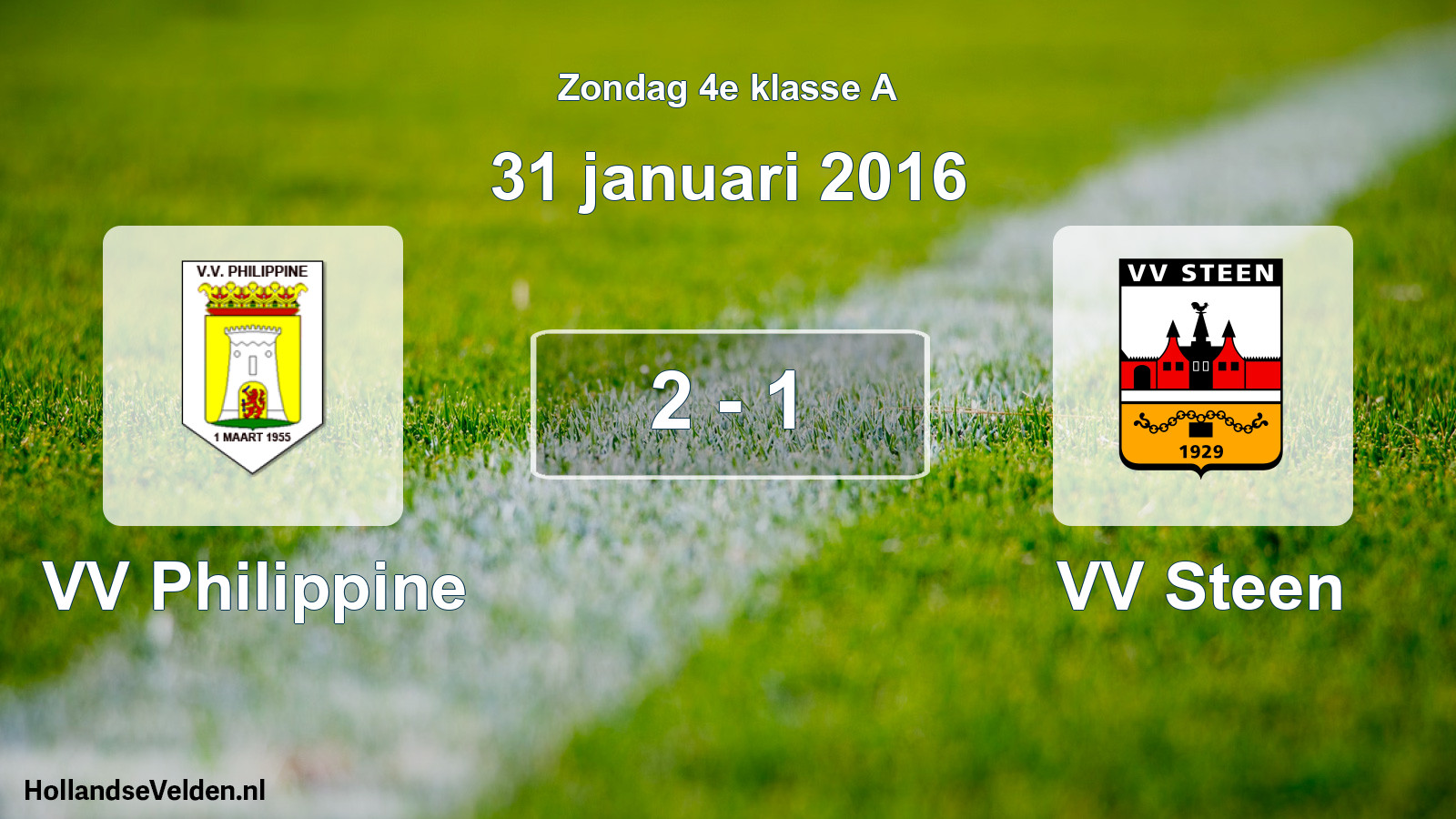 Total number of matches played: VV Philippine - VV Steen 2 - 1 (31 January 2016)