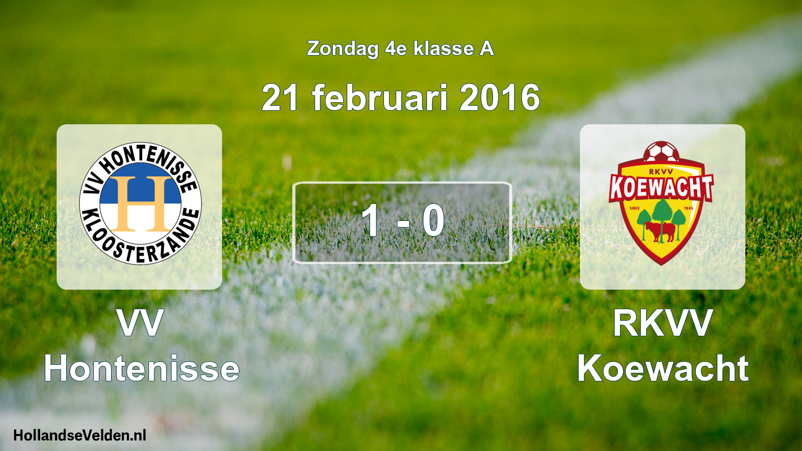 Total number of matches played: VV Hontenisse - RKVV Koewacht 1 - 0 (21 February 2016)