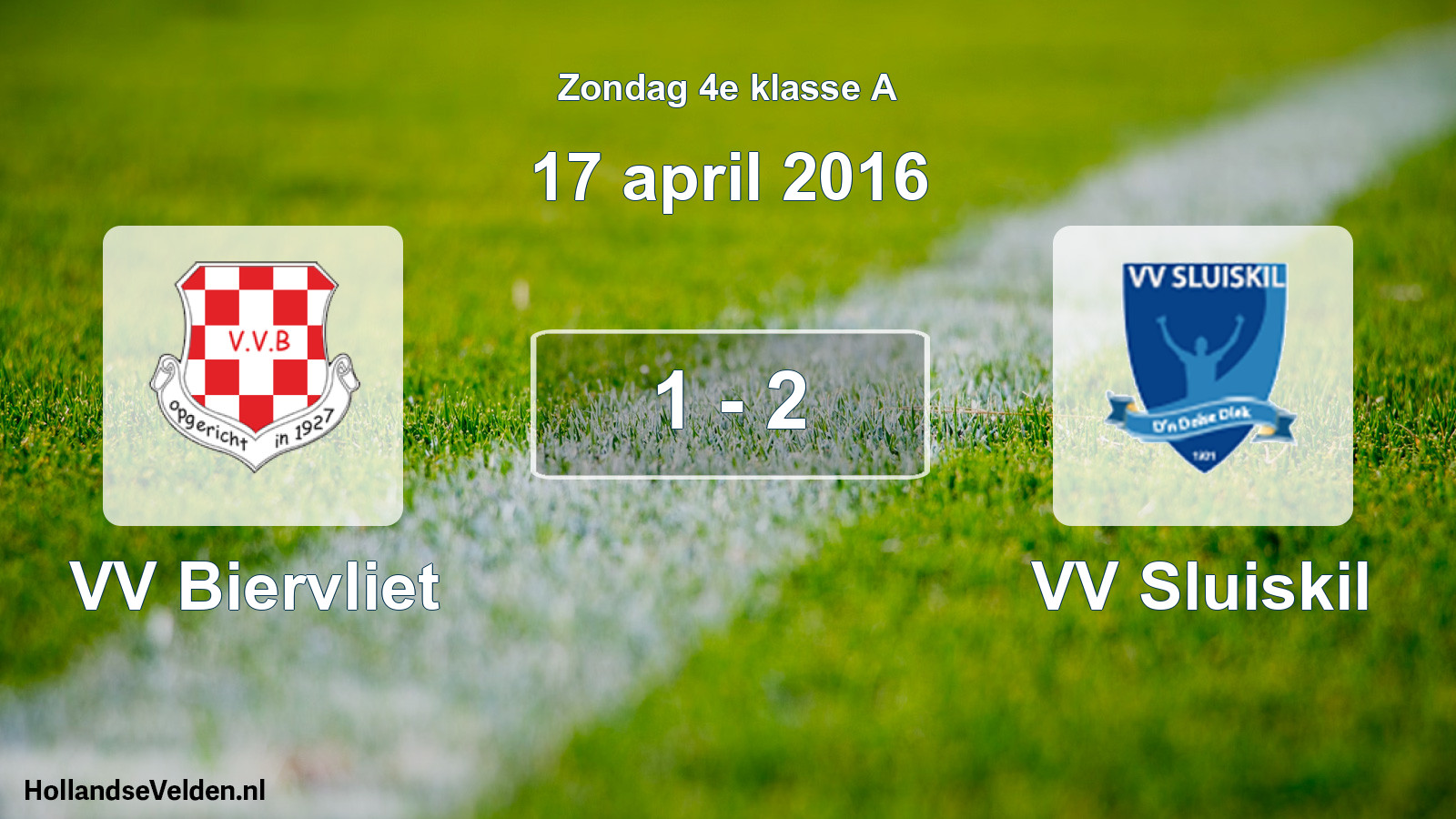 Total number of matches played: VV Biervliet - VV Sluiskil 1 - 2 (17 April 2016)