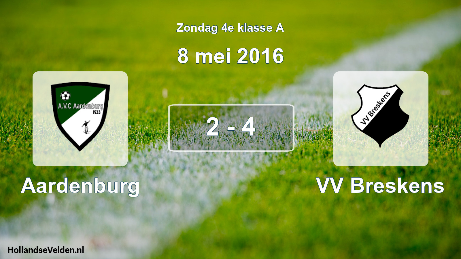 Total number of matches played: Aardenburg - VV Breskens 2 - 4 (8 May 2016)