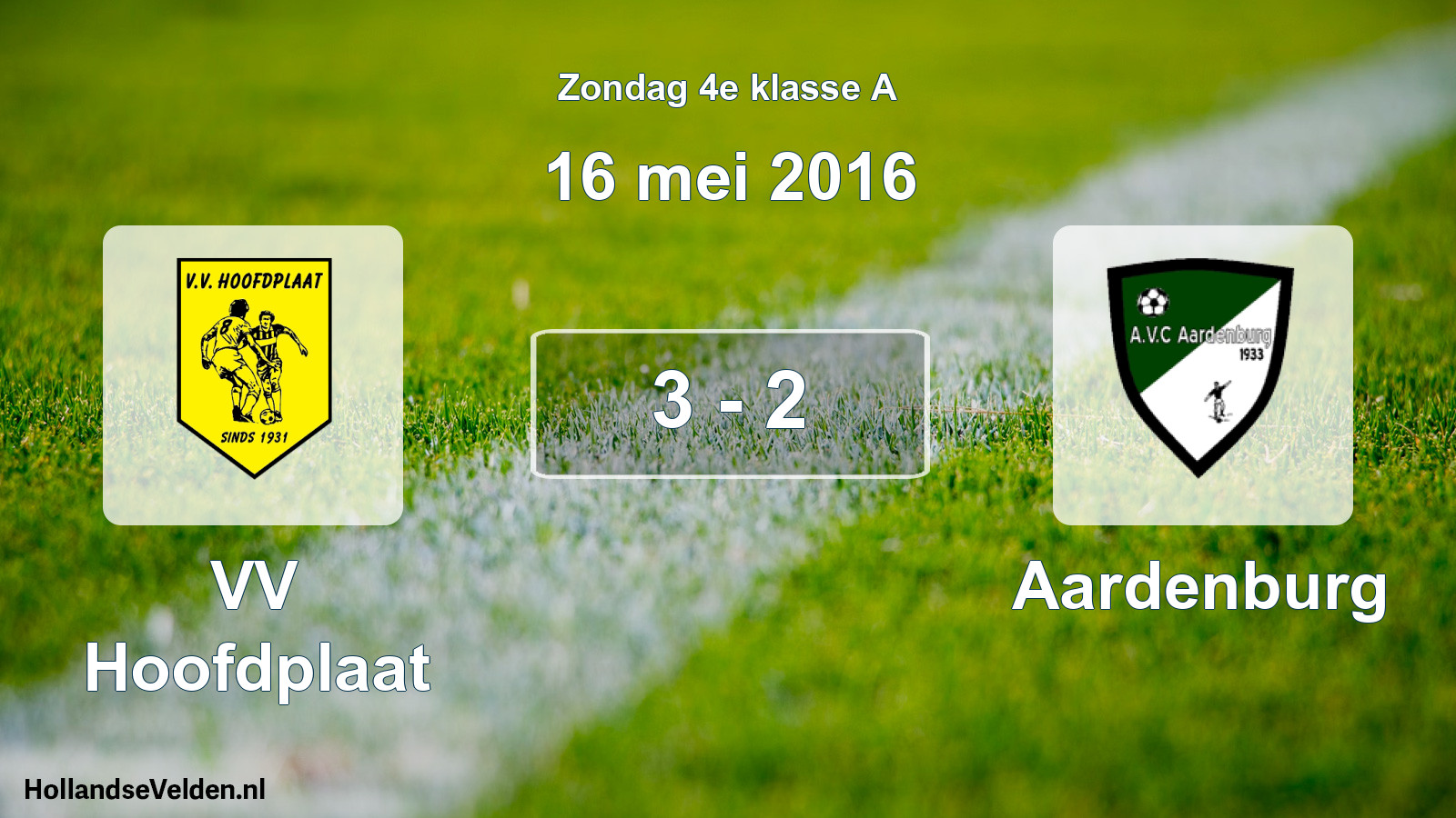 Total number of matches played: VV Hoofdplaat - Aardenburg 3 - 2 (16 May 2016)