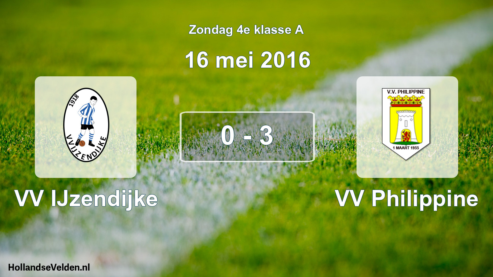 Total number of matches played: VV IJzendijke - VV Philippine 0 - 3 (16 May 2016)