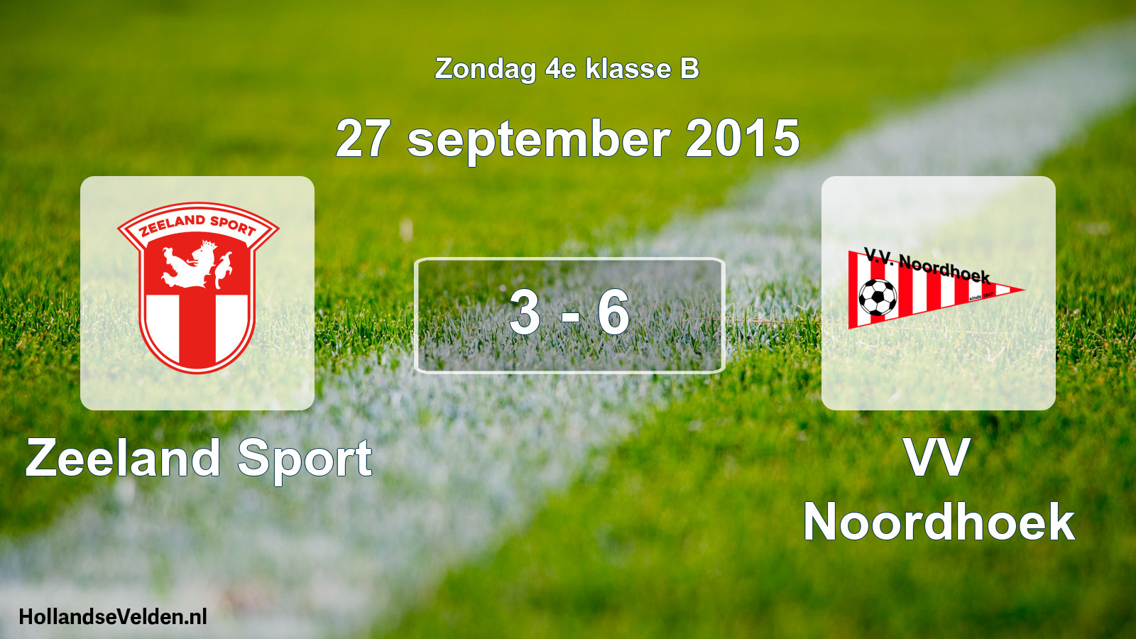 Total number of matches played: Zeeland Sport - VV Noordhoek 3 - 6 (27 September 2015)