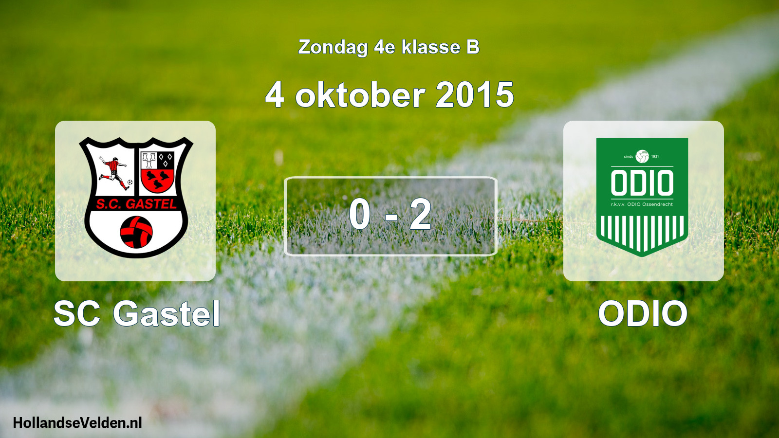 Total number of matches played: SC Gastel - ODIO 0 - 2 (4 October 2015)
