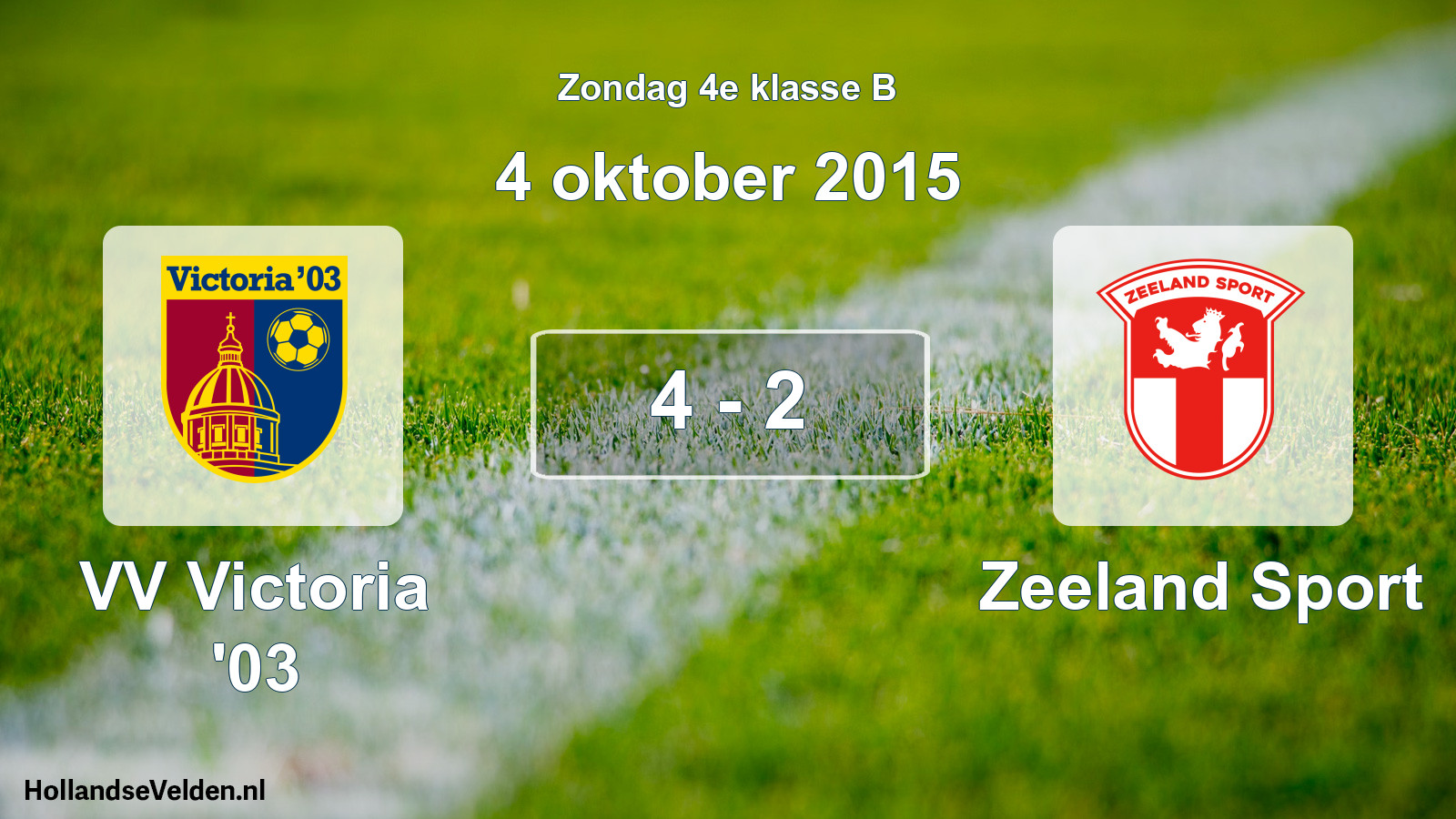 Total number of matches played: VV Victoria '03 - Zeeland Sport 4 - 2 (4 October 2015)