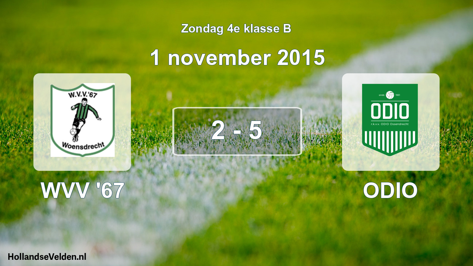 Total number of matches played: WVV '67 - ODIO 2 - 5 (1 November 2015)