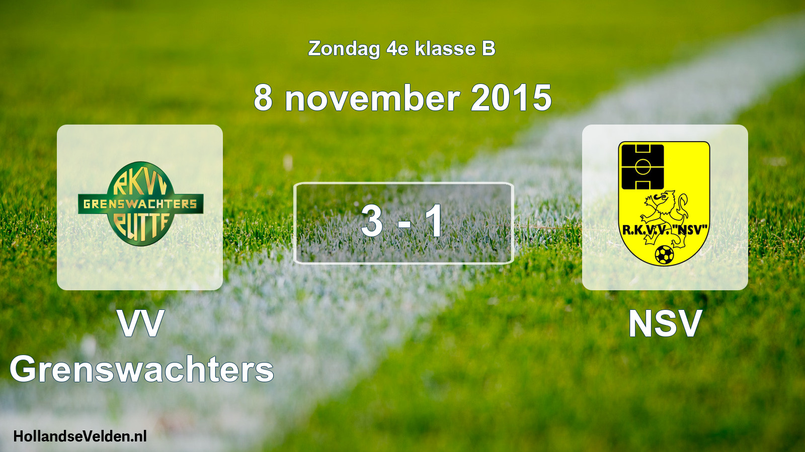 Total number of matches played: VV Grenswachters - NSV 3 - 1 (8 November 2015)