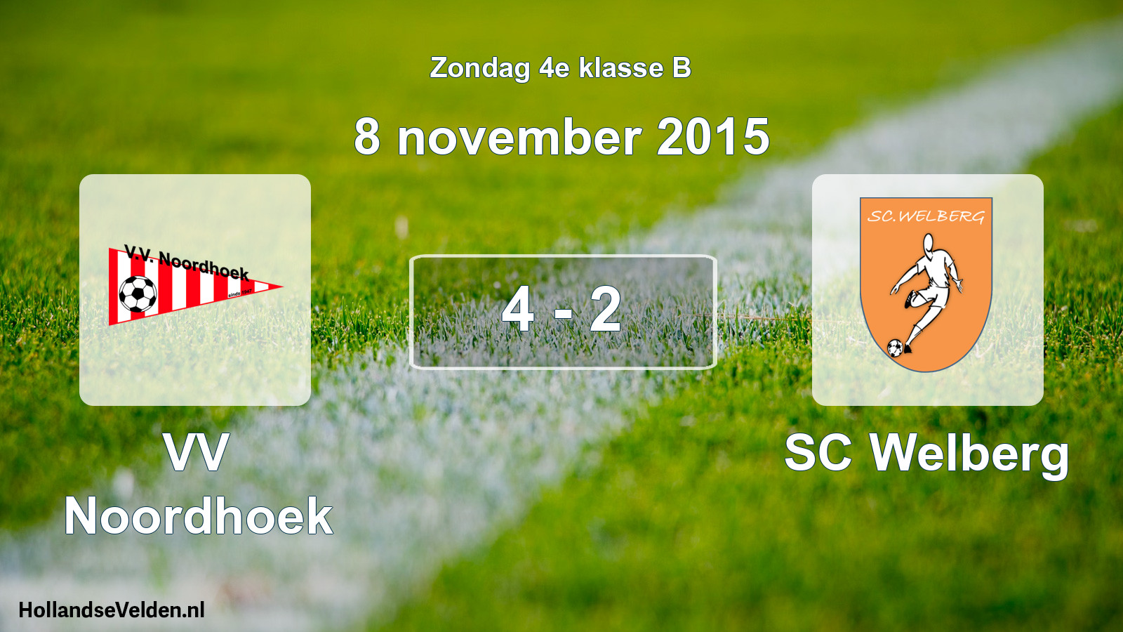 Total number of matches played: VV Noordhoek - SC Welberg 4 - 2 (8 November 2015)