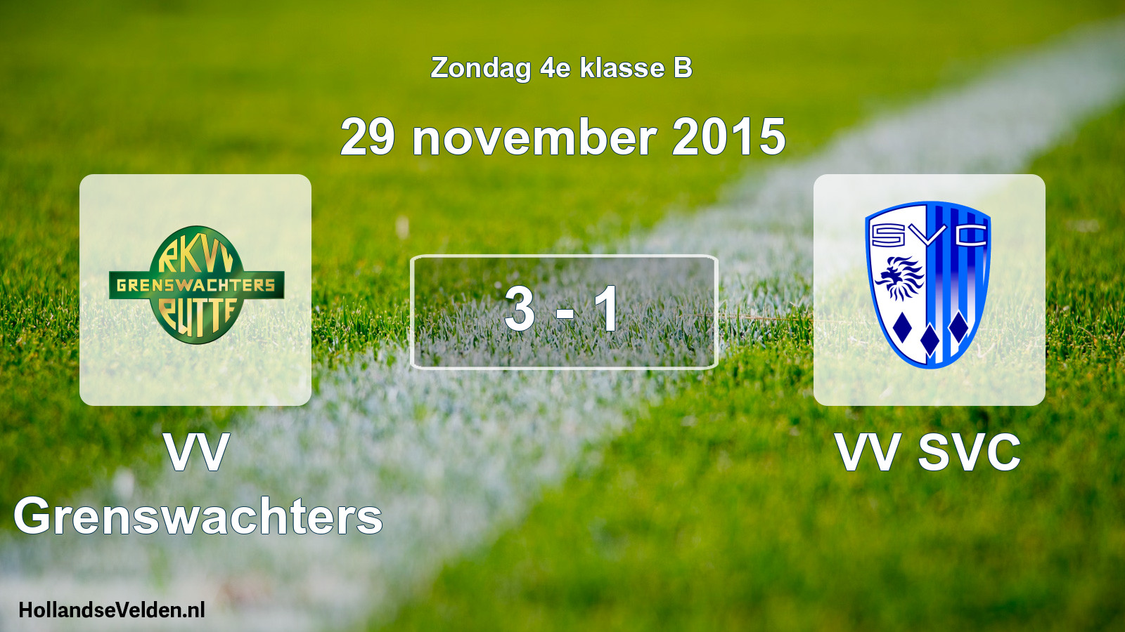 Total number of matches played: VV Grenswachters - VV SVC 3 - 1 (29 November 2015)