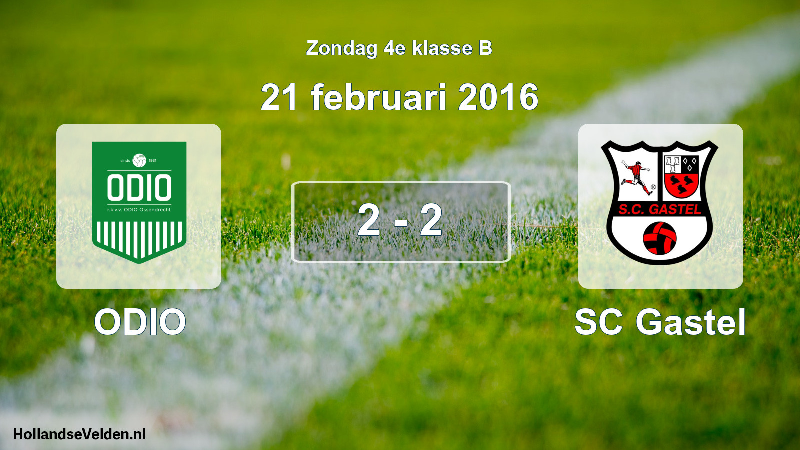Total number of matches played: ODIO - SC Gastel 2 - 2 (21 February 2016)