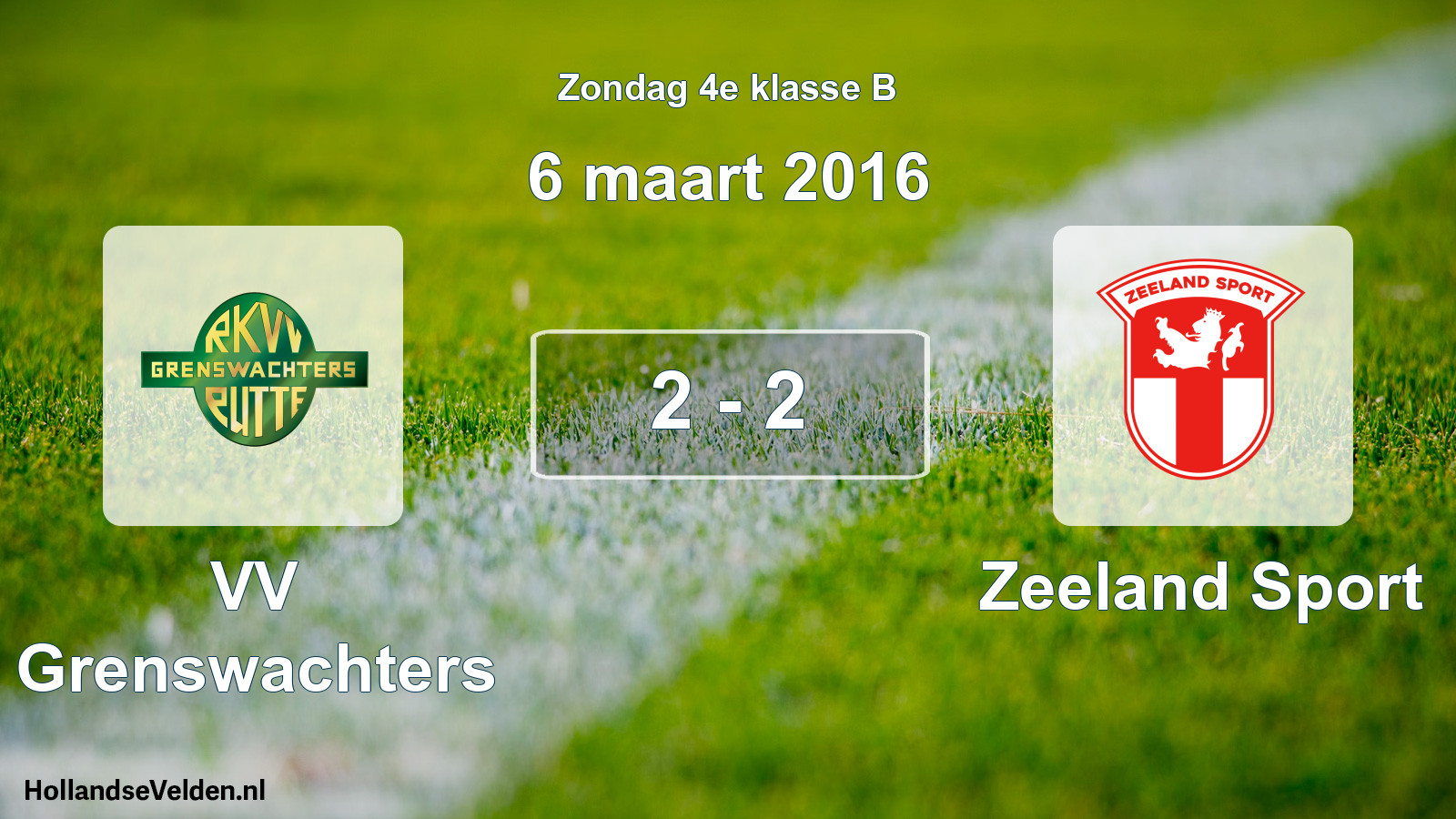 Total number of matches played: VV Grenswachters - Zeeland Sport 2 - 2 (6 March 2016)