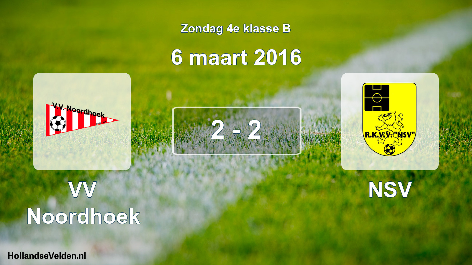 Total number of matches played: VV Noordhoek - NSV 2 - 2 (6 March 2016)