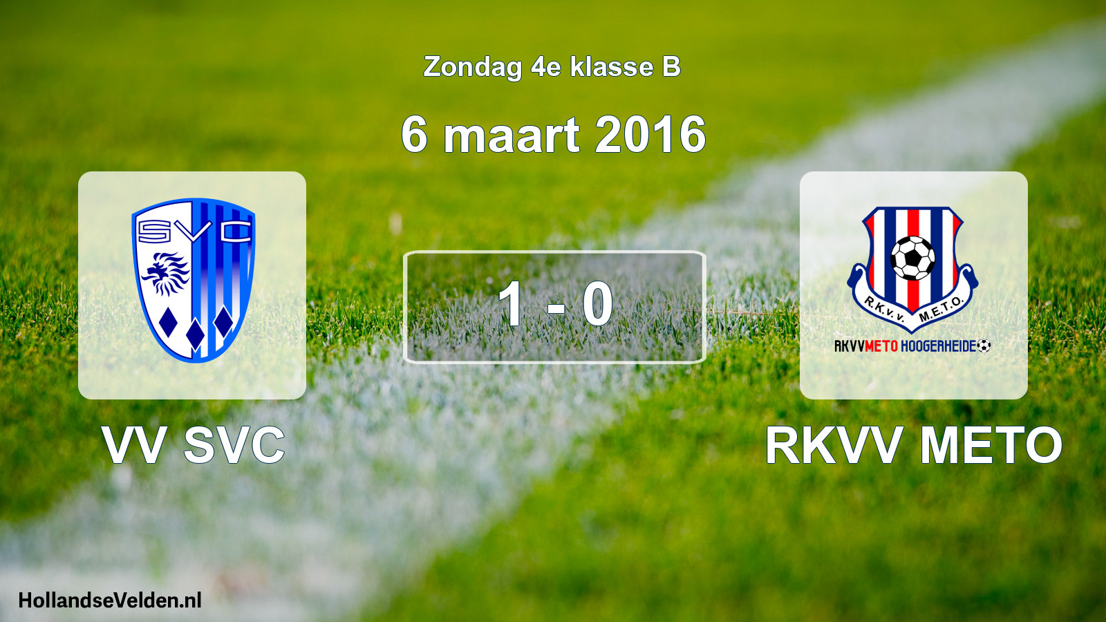 Total number of matches played: VV SVC - RKVV METO 1 - 0 (6 March 2016)
