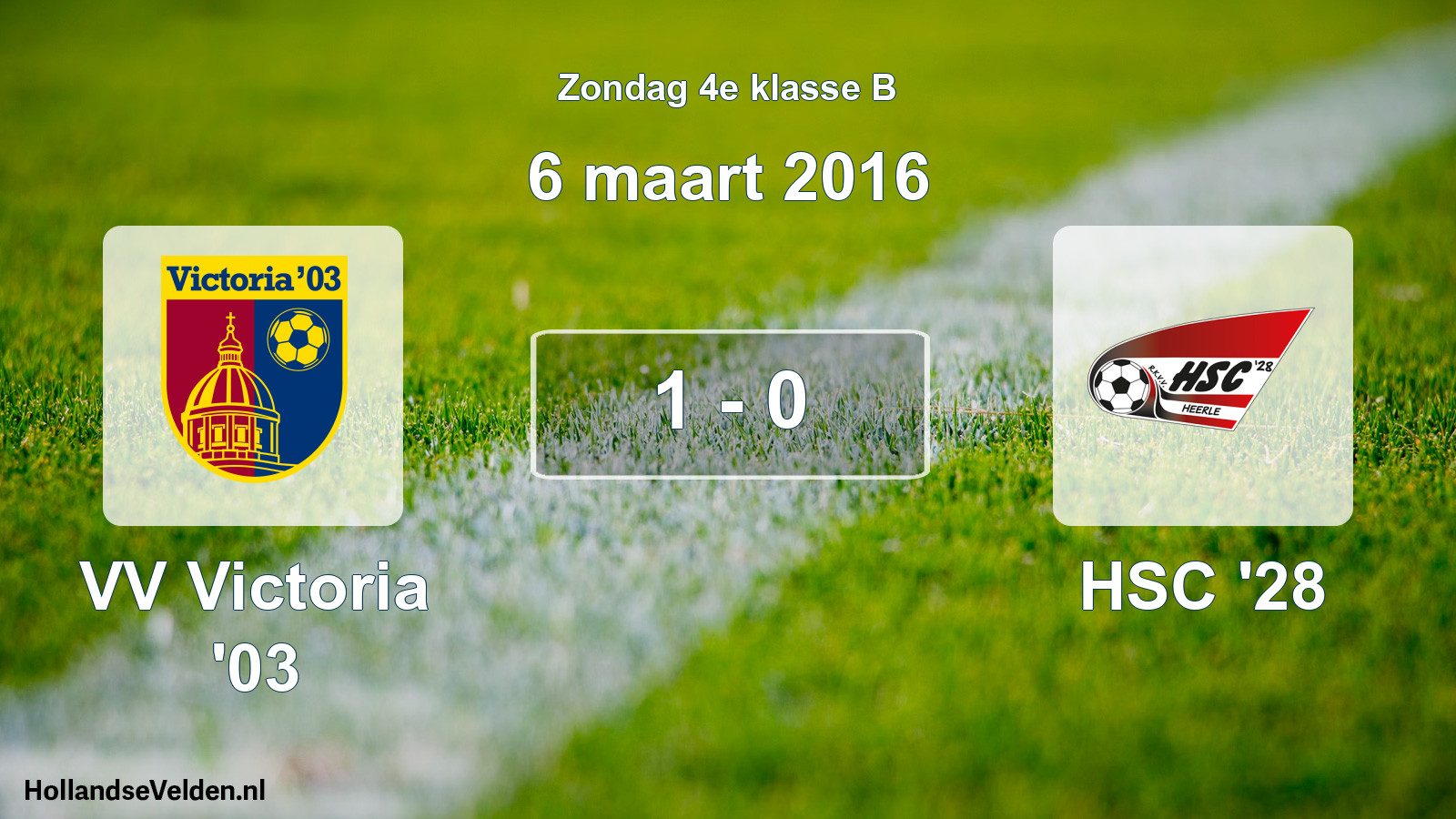 Total number of matches played: VV Victoria '03 - HSC '28 1 - 0 (6 March 2016)