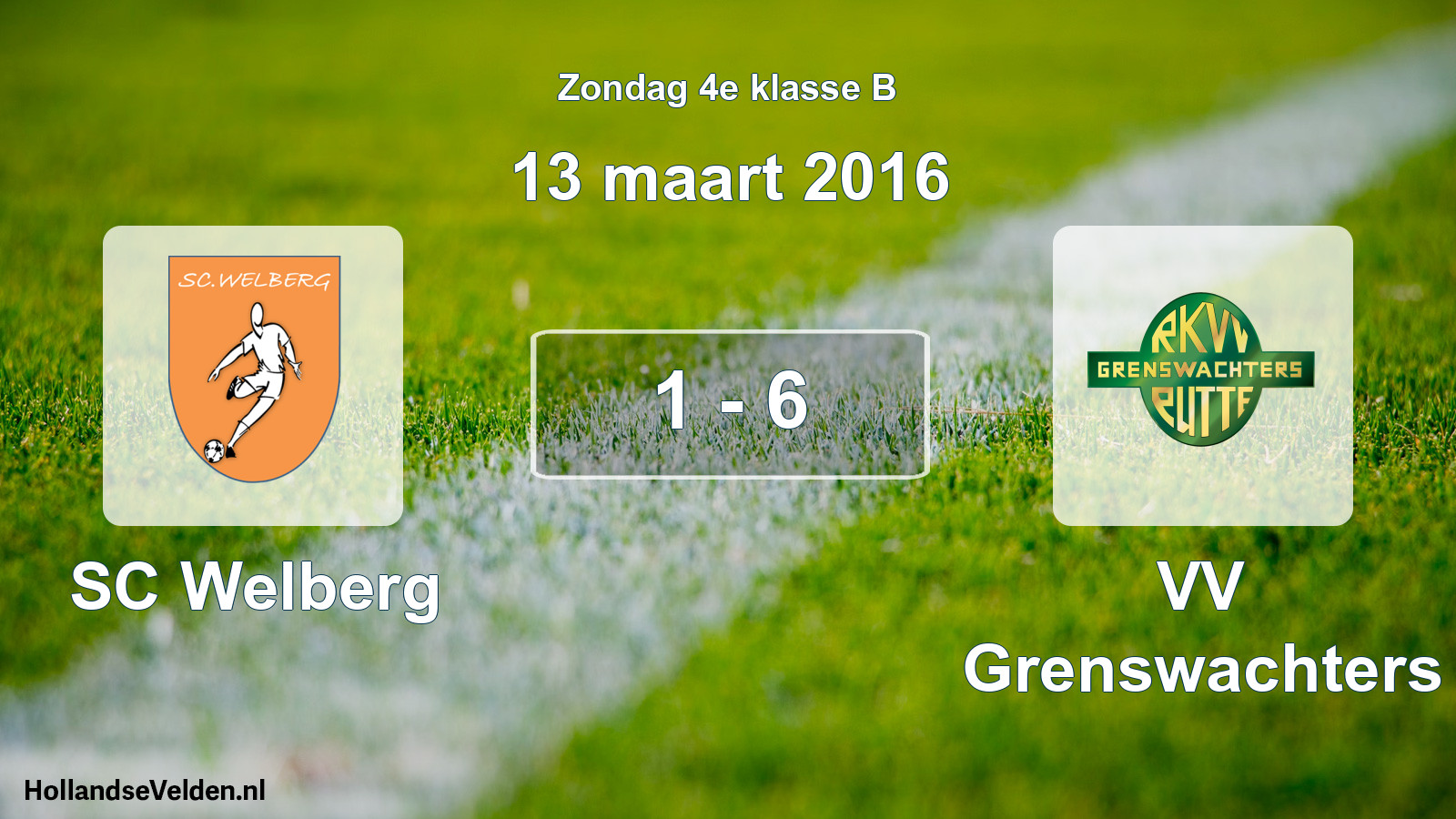 Total number of matches played: SC Welberg - VV Grenswachters 1 - 6 (13 March 2016)