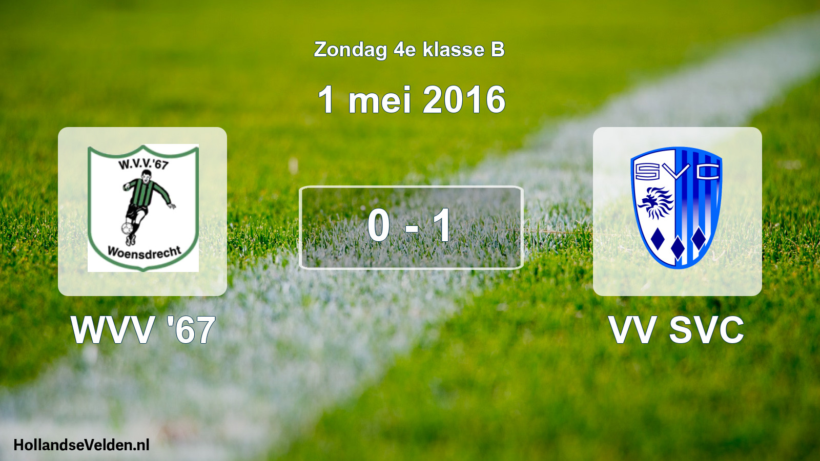 Total number of matches played: WVV '67 - VV SVC 0 - 1 (1 May 2016)