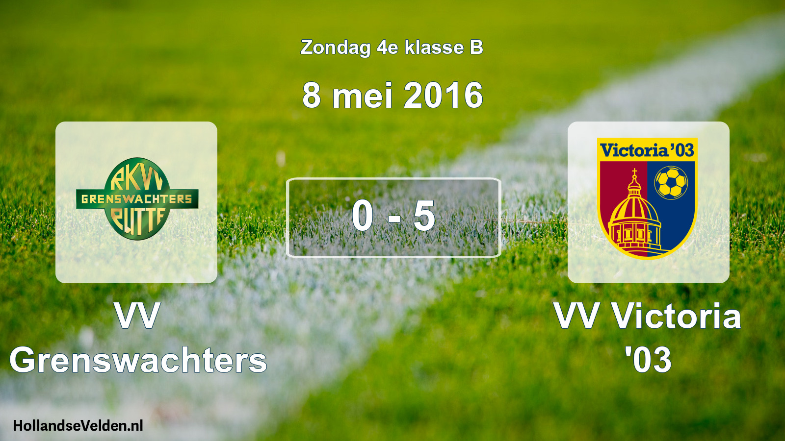 Total number of matches played: VV Grenswachters - VV Victoria '03 0 - 5 (8 May 2016)
