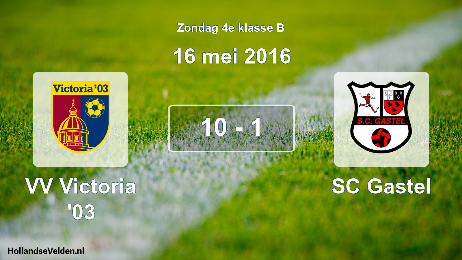 Total number of matches played: VV Victoria '03 - SC Gastel 10 - 1 (16 May 2016)