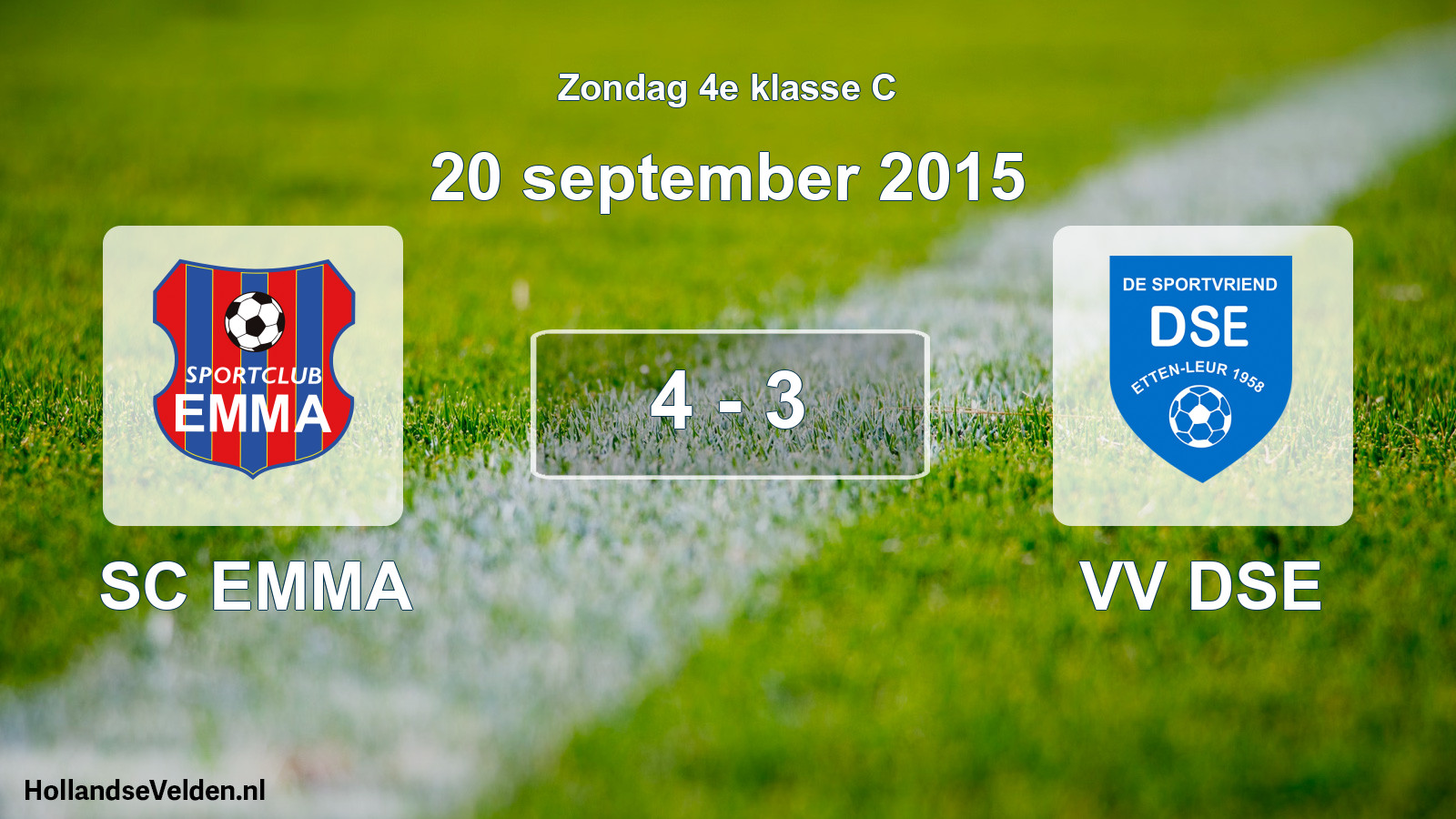 Total number of matches played: SC EMMA - VV DSE 4 - 3 (20 September 2015)