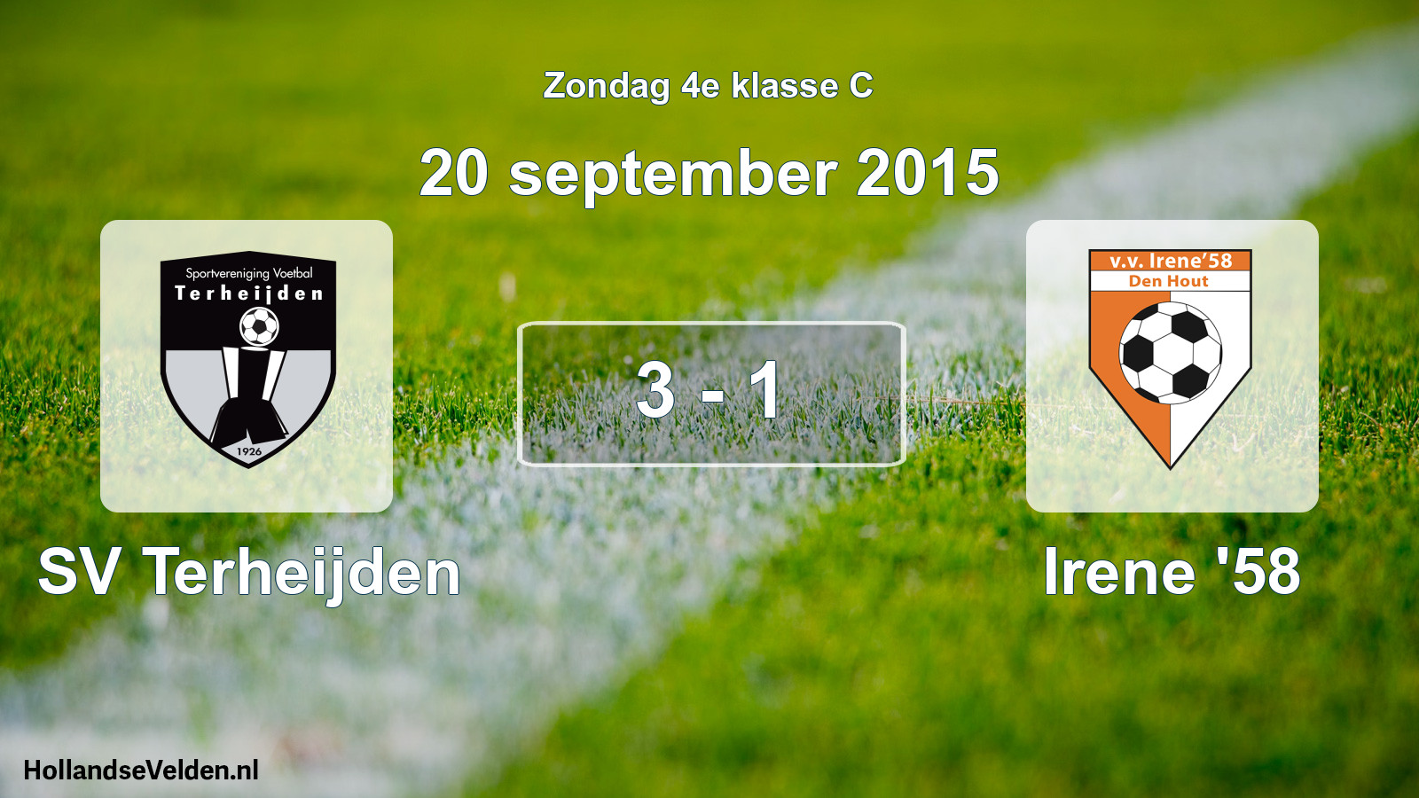 Total number of matches played: SV Terheijden - Irene '58 3 - 1 (20 September 2015)
