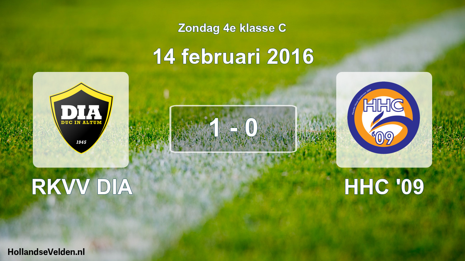 Total number of matches played: RKVV DIA - HHC '09 1 - 0 (14 February 2016)
