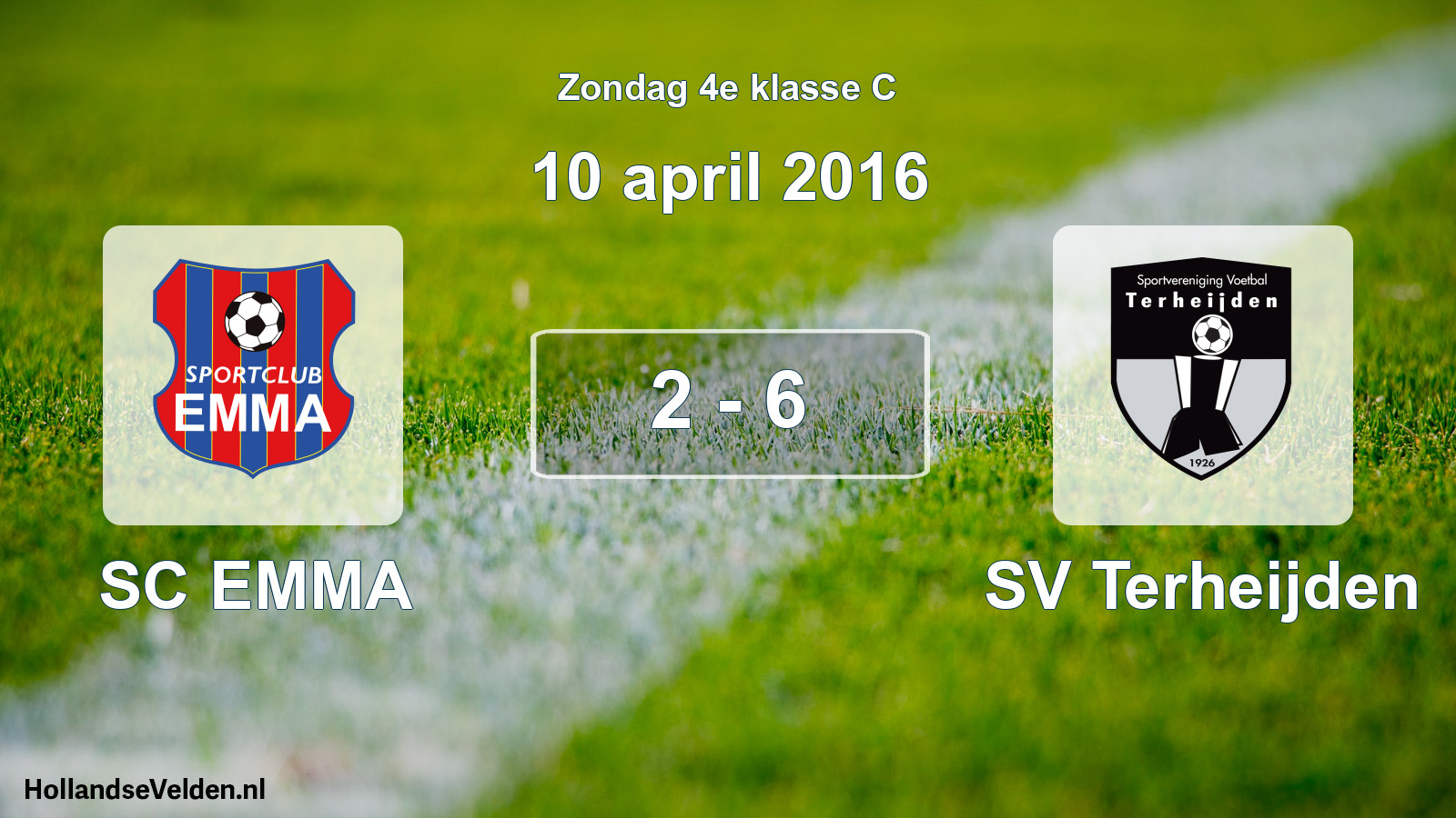 Total number of matches played: SC EMMA - SV Terheijden 2 - 6 (10 April 2016)