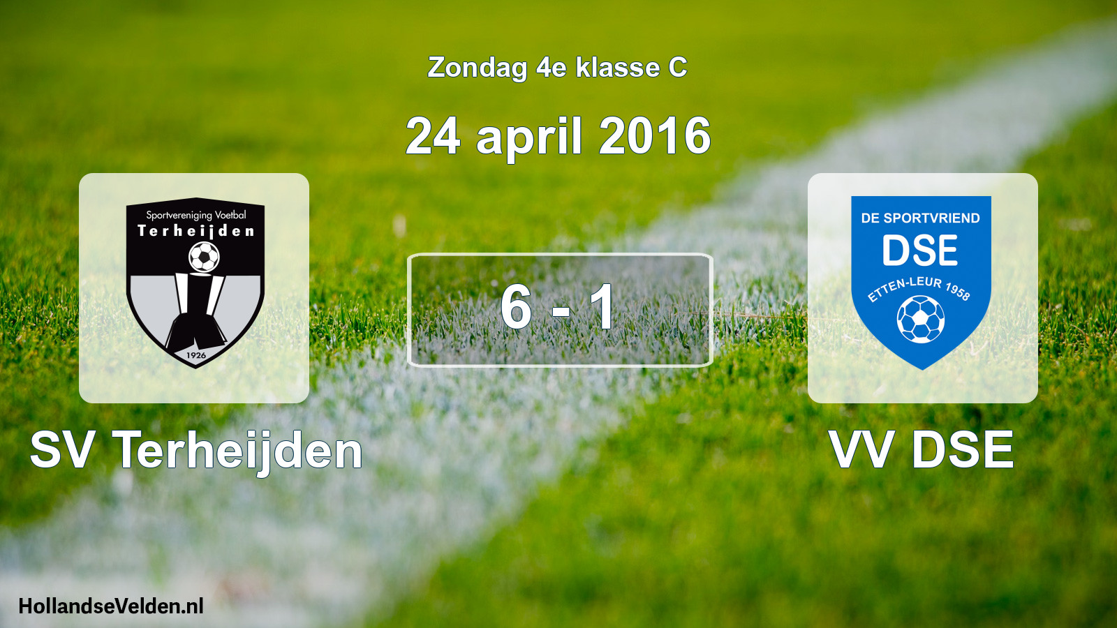 Total number of matches played: SV Terheijden - VV DSE 6 - 1 (24 April 2016)