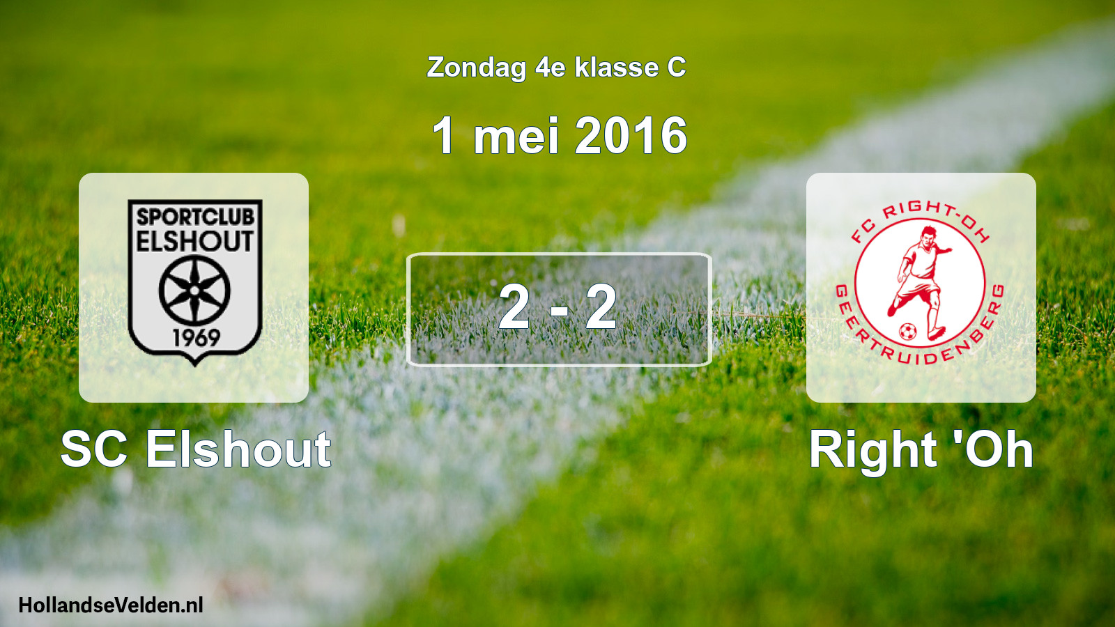 Total number of matches played: SC Elshout - Right 'Oh 2 - 2 (1 May 2016)