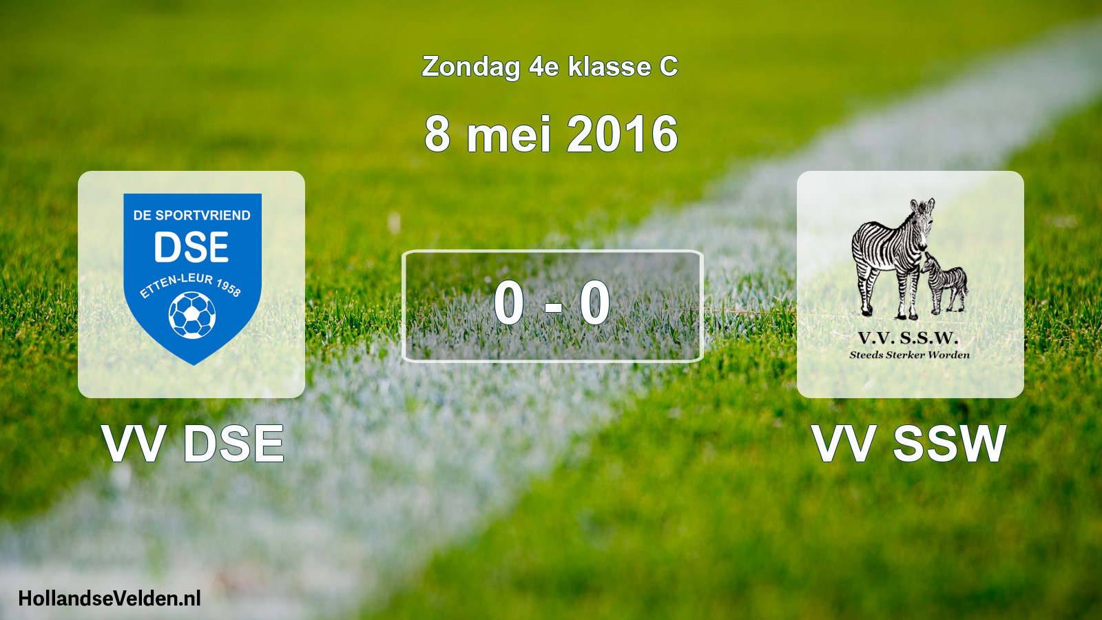 Total number of matches played: VV DSE - VV SSW 0 - 0 (8 May 2016)