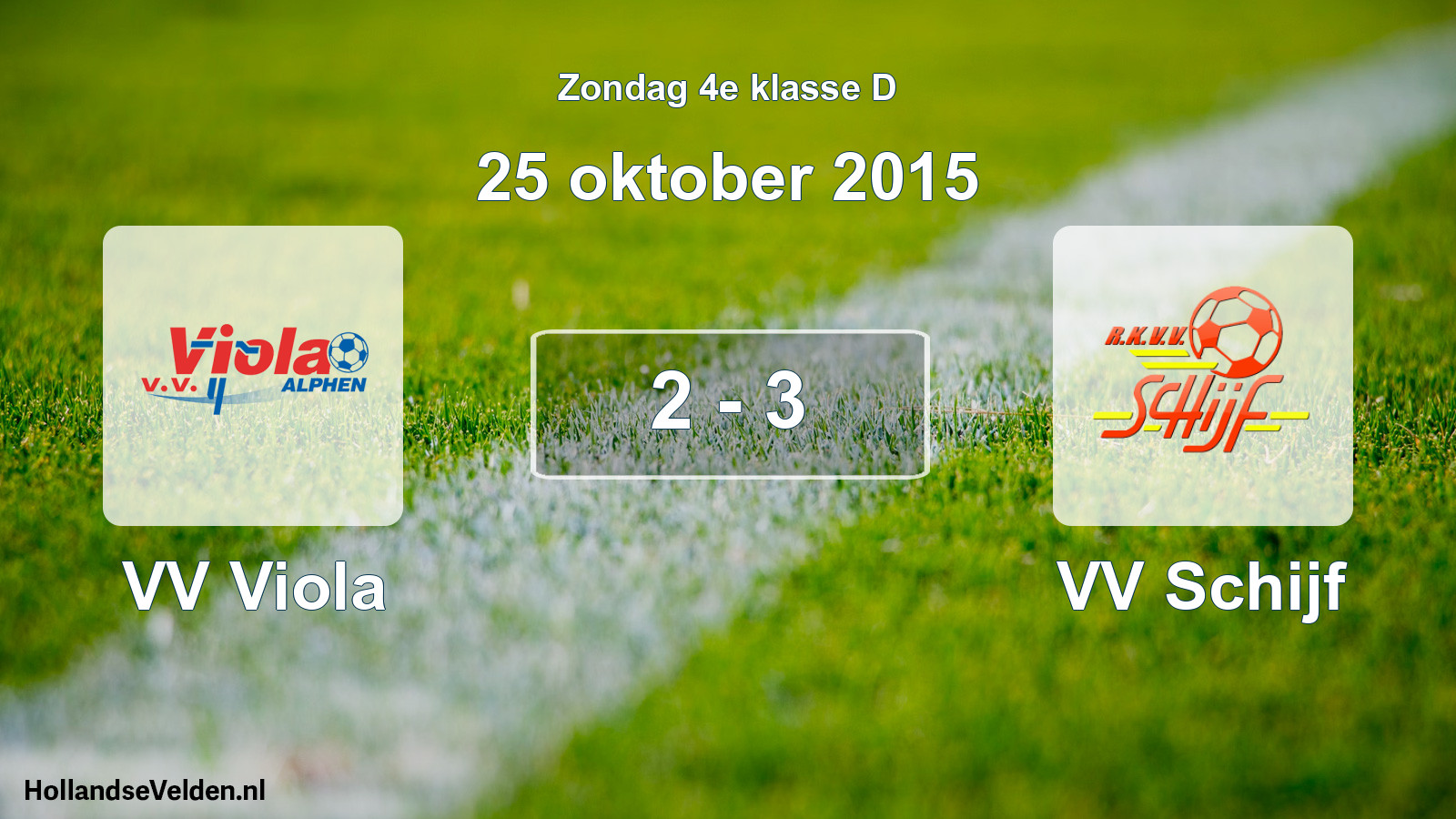 Total number of matches played: VV Viola - VV Schijf 2 - 3 (25 October 2015)