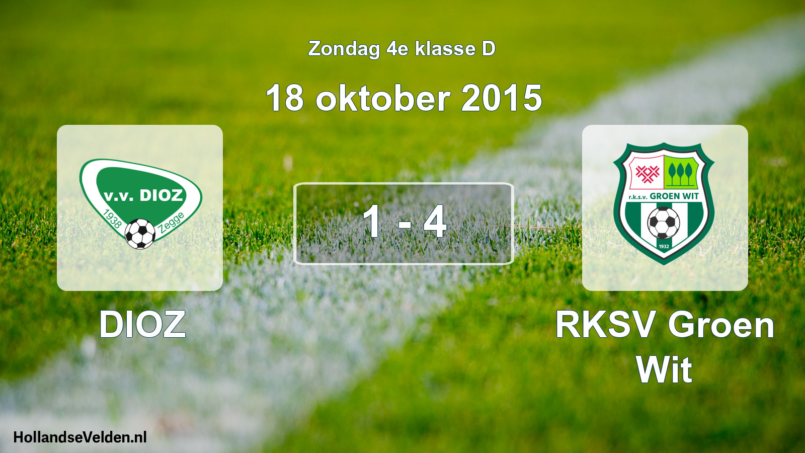 Total number of matches played: DIOZ - RKSV Groen Wit 1 - 4 (18 October 2015)