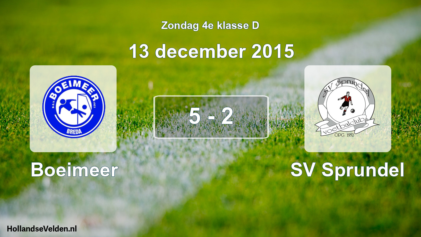 Total number of matches played: Boeimeer - SV Sprundel 5 - 2 (13 December 2015)