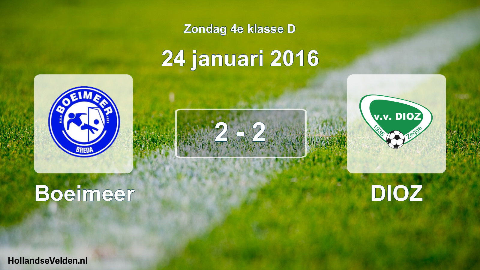Total number of matches played: Boeimeer - DIOZ 2 - 2 (24 January 2016)
