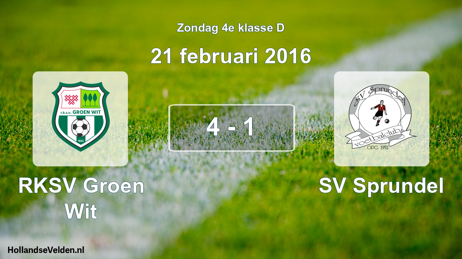 Total number of matches played: RKSV Groen Wit - SV Sprundel 4 - 1 (21 February 2016)