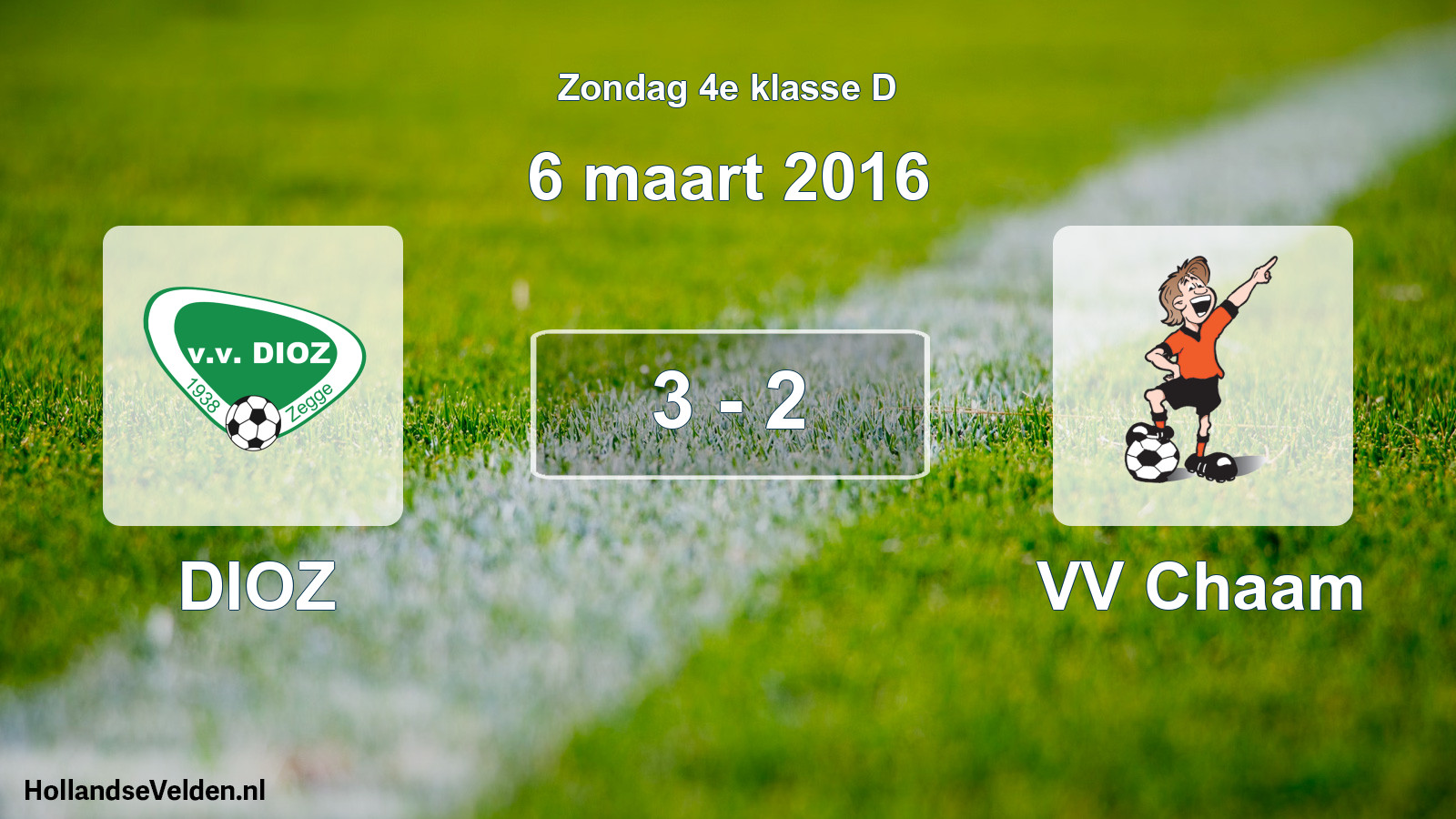 Total number of matches played: DIOZ - VV Chaam 3 - 2 (6 March 2016)